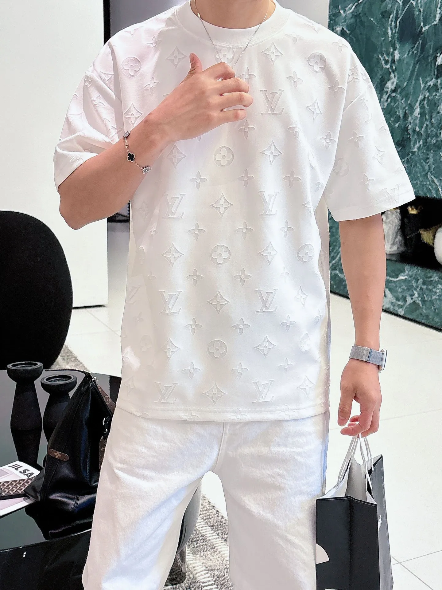Louis Vuitton/Louis Vuitton 26ss full width presbyopia burnt short sleeves